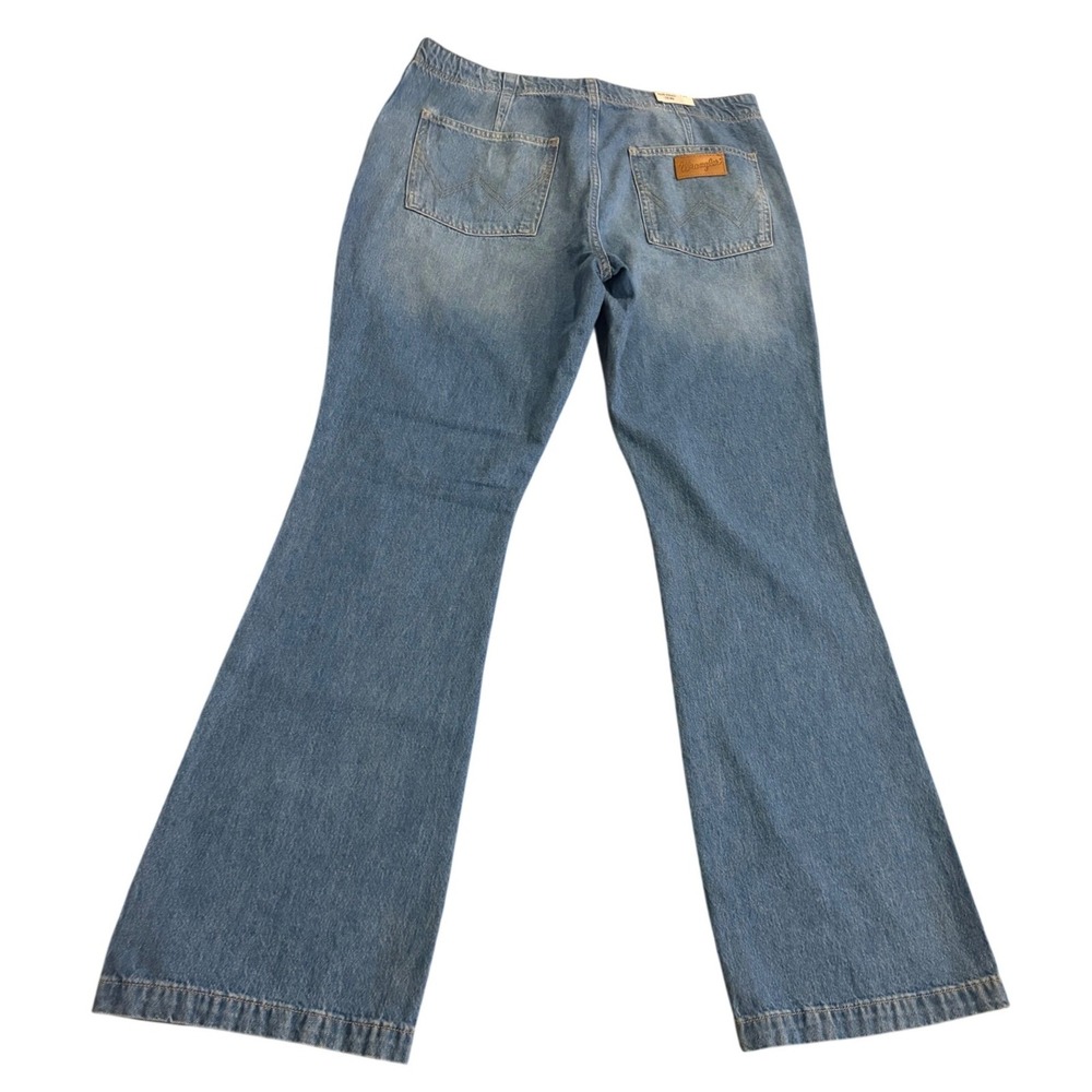 Wrangler Womens Wide Leg Drawstring Jeans Medium Wash Denim 32x 34 Relaxed Fit